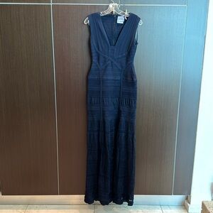 Herve Leger Navy Blue Gown